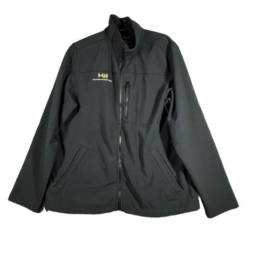 LL Bean Jacket Mens L Reg Gray Full Zip Windproof Softshell Outdoors
